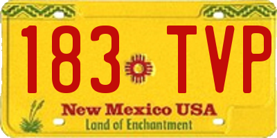 NM license plate 183TVP