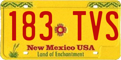 NM license plate 183TVS