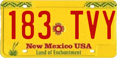 NM license plate 183TVY