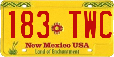 NM license plate 183TWC