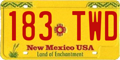 NM license plate 183TWD