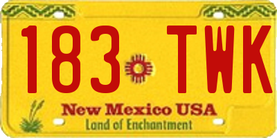 NM license plate 183TWK