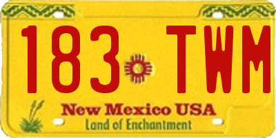 NM license plate 183TWM