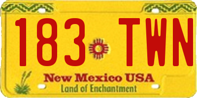 NM license plate 183TWN