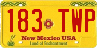 NM license plate 183TWP