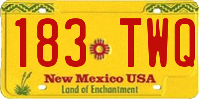 NM license plate 183TWQ