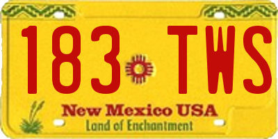 NM license plate 183TWS