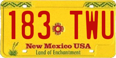 NM license plate 183TWU