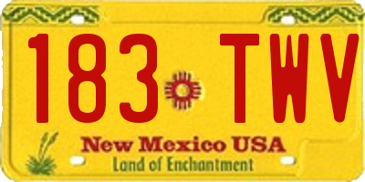 NM license plate 183TWV