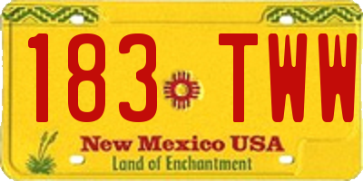NM license plate 183TWW
