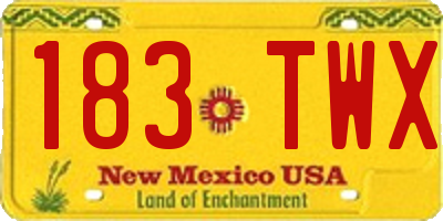 NM license plate 183TWX