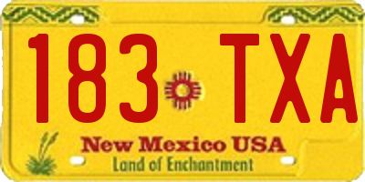 NM license plate 183TXA