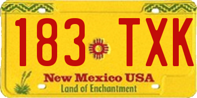 NM license plate 183TXK