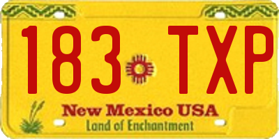 NM license plate 183TXP