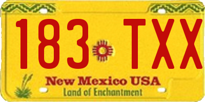 NM license plate 183TXX