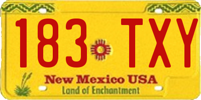 NM license plate 183TXY