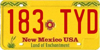 NM license plate 183TYD
