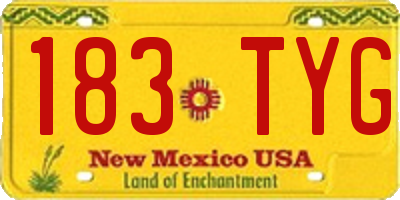 NM license plate 183TYG