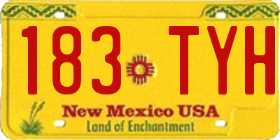 NM license plate 183TYH