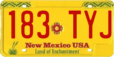 NM license plate 183TYJ