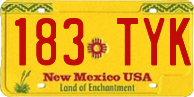 NM license plate 183TYK