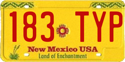 NM license plate 183TYP
