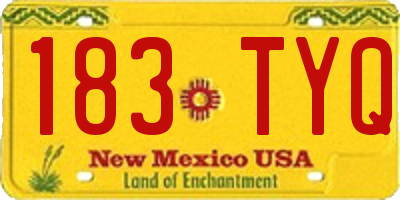 NM license plate 183TYQ