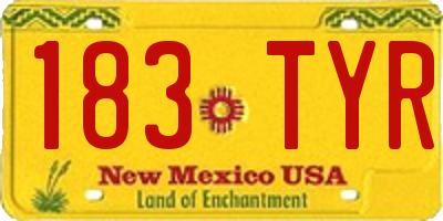 NM license plate 183TYR