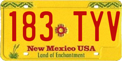 NM license plate 183TYV