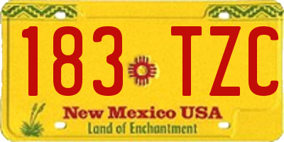 NM license plate 183TZC