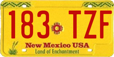 NM license plate 183TZF