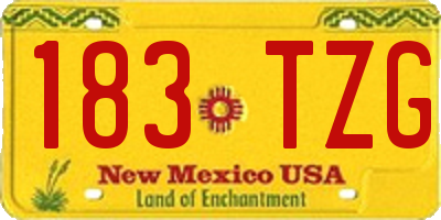 NM license plate 183TZG