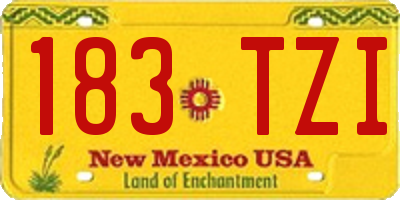 NM license plate 183TZI