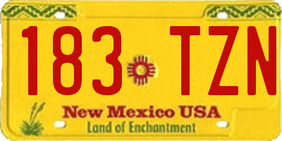 NM license plate 183TZN