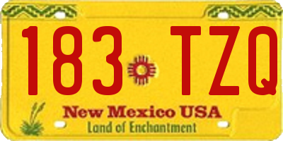 NM license plate 183TZQ