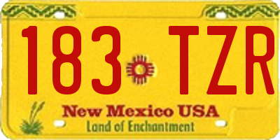 NM license plate 183TZR