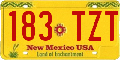 NM license plate 183TZT