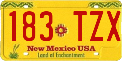 NM license plate 183TZX