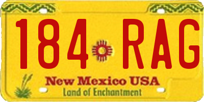 NM license plate 184RAG
