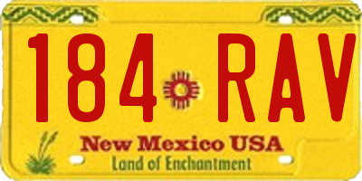 NM license plate 184RAV