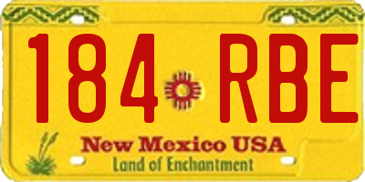 NM license plate 184RBE