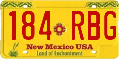 NM license plate 184RBG
