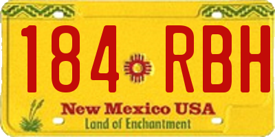 NM license plate 184RBH
