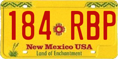 NM license plate 184RBP