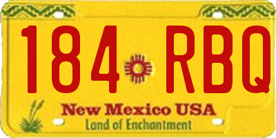 NM license plate 184RBQ