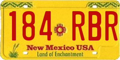NM license plate 184RBR