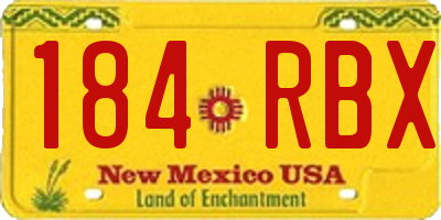 NM license plate 184RBX