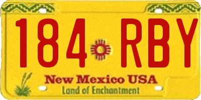 NM license plate 184RBY