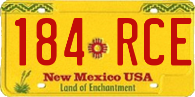 NM license plate 184RCE
