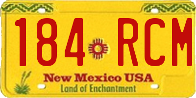 NM license plate 184RCM